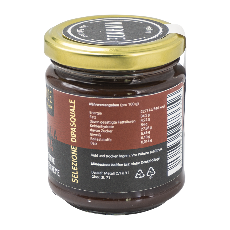 Bitter-Gianduja-Creme 200g – Haselnuss-Zartbitterschoko-Creme