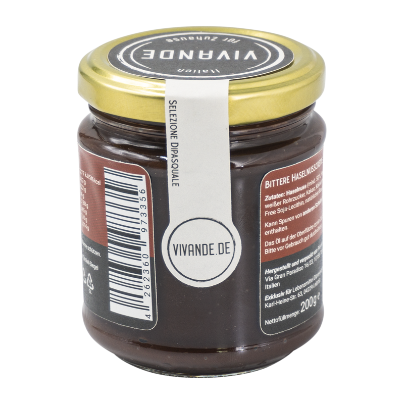 Bitter-Gianduja-Creme 200g – Haselnuss-Zartbitterschoko-Creme