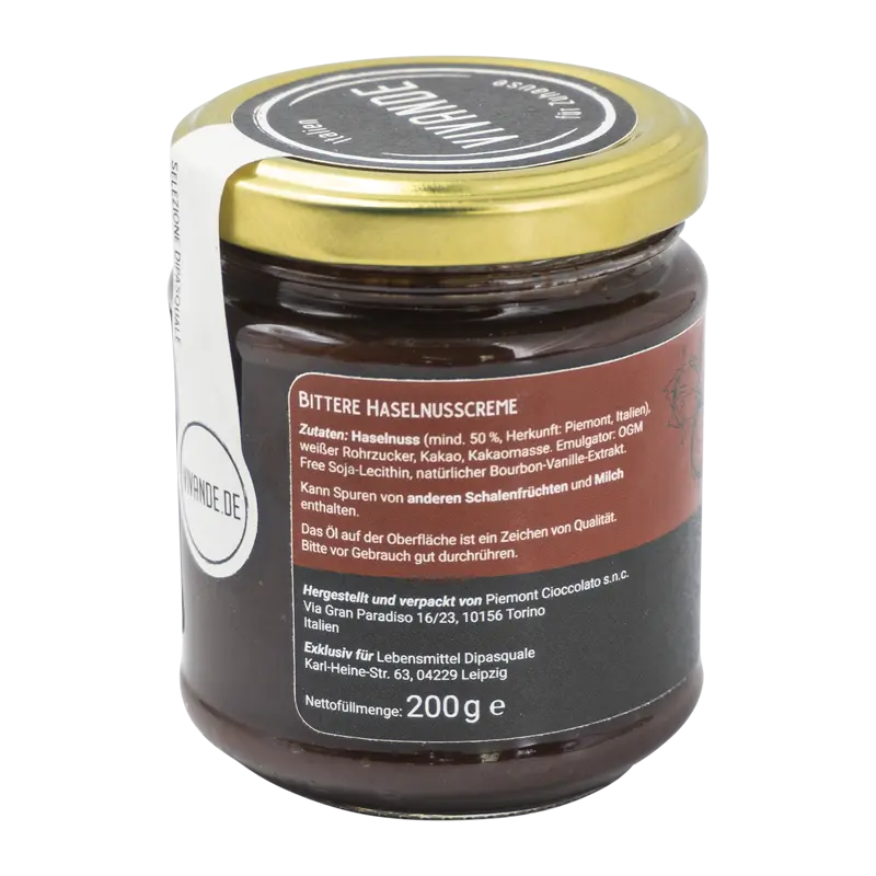 Bitter-Gianduja-Creme 200g – Haselnuss-Zartbitterschoko-Creme