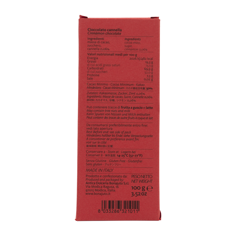 Bonajuto Schokolade „Zimt“ aus Modica