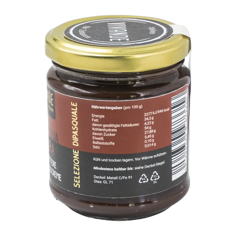 Bitter-Gianduja-Creme 200g – Haselnuss-Zartbitterschoko-Creme