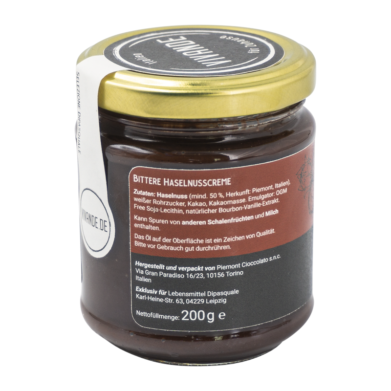 Bitter-Gianduja-Creme 200g – Haselnuss-Zartbitterschoko-Creme