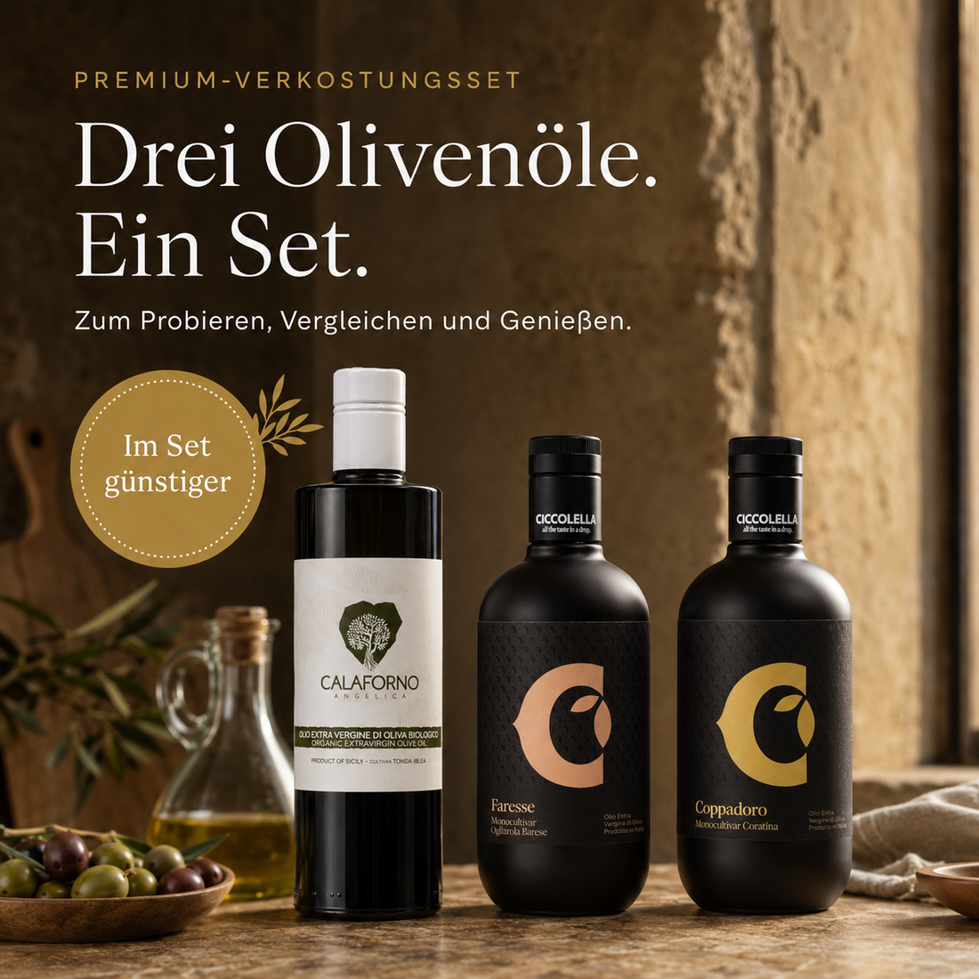 Olivenöl-Probierpaket Süditalien – Ernte 2025/26
