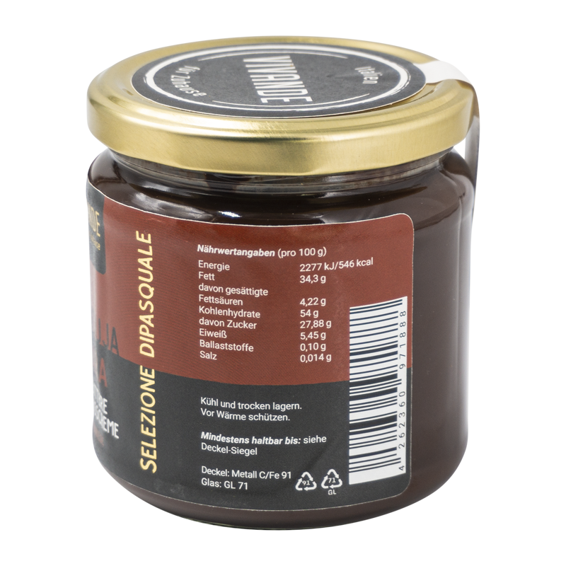 Bitter-Gianduja-Creme 400g – Haselnuss-Zartbitterschoko-Creme