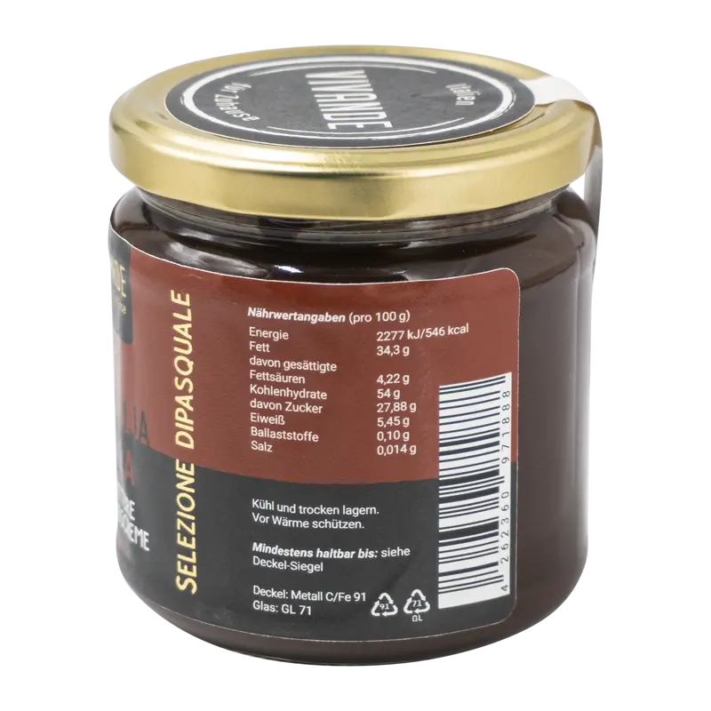 Bitter-Gianduja-Creme 400g – Haselnuss-Zartbitterschoko-Creme