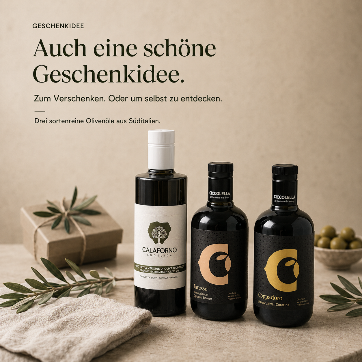 Olivenöl-Probierpaket Süditalien – Ernte 2025/26