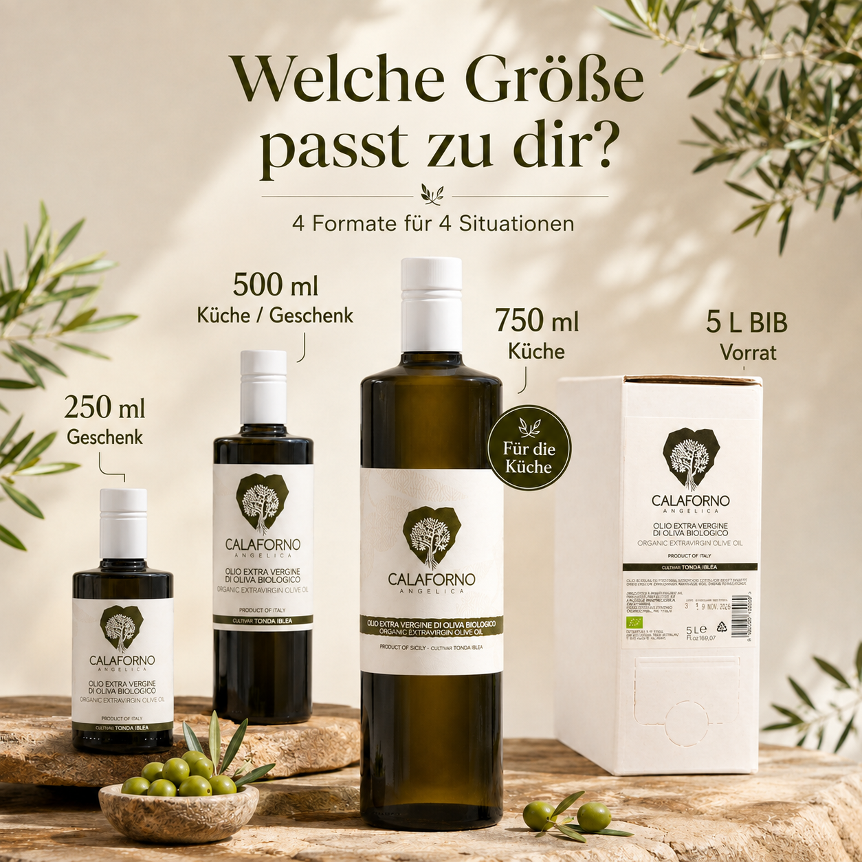 Bio-Olivenöl extra nativ aus Sizilien  – fruchtig und ausgewogen