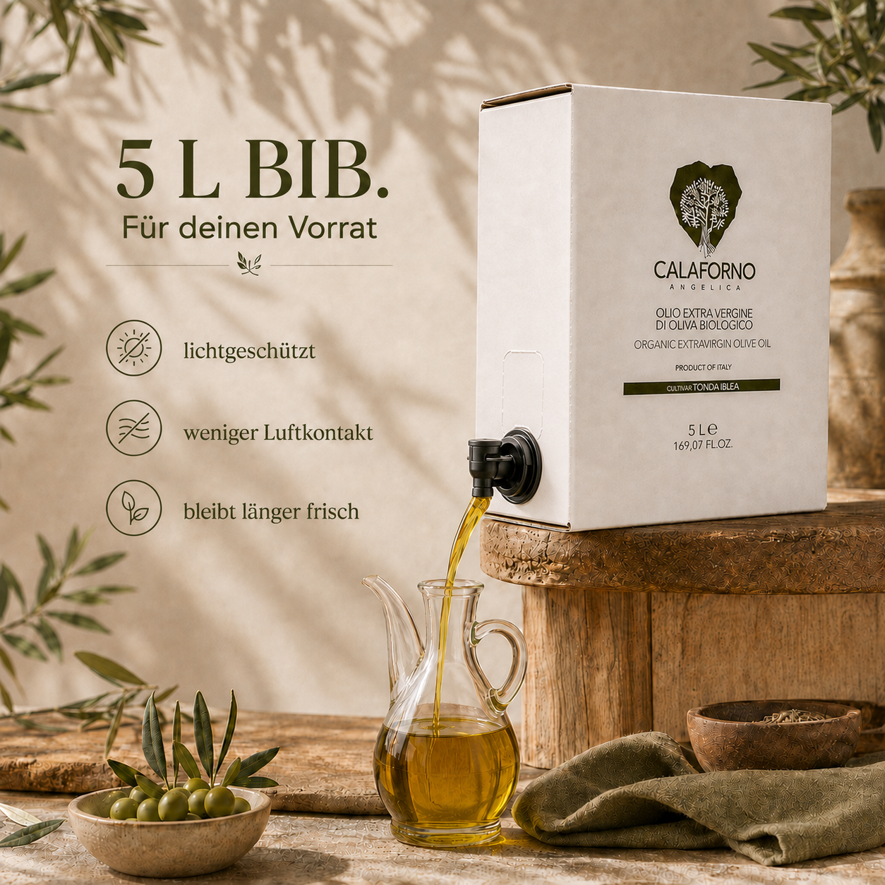 Bio-Olivenöl extra nativ aus Sizilien  – fruchtig und ausgewogen