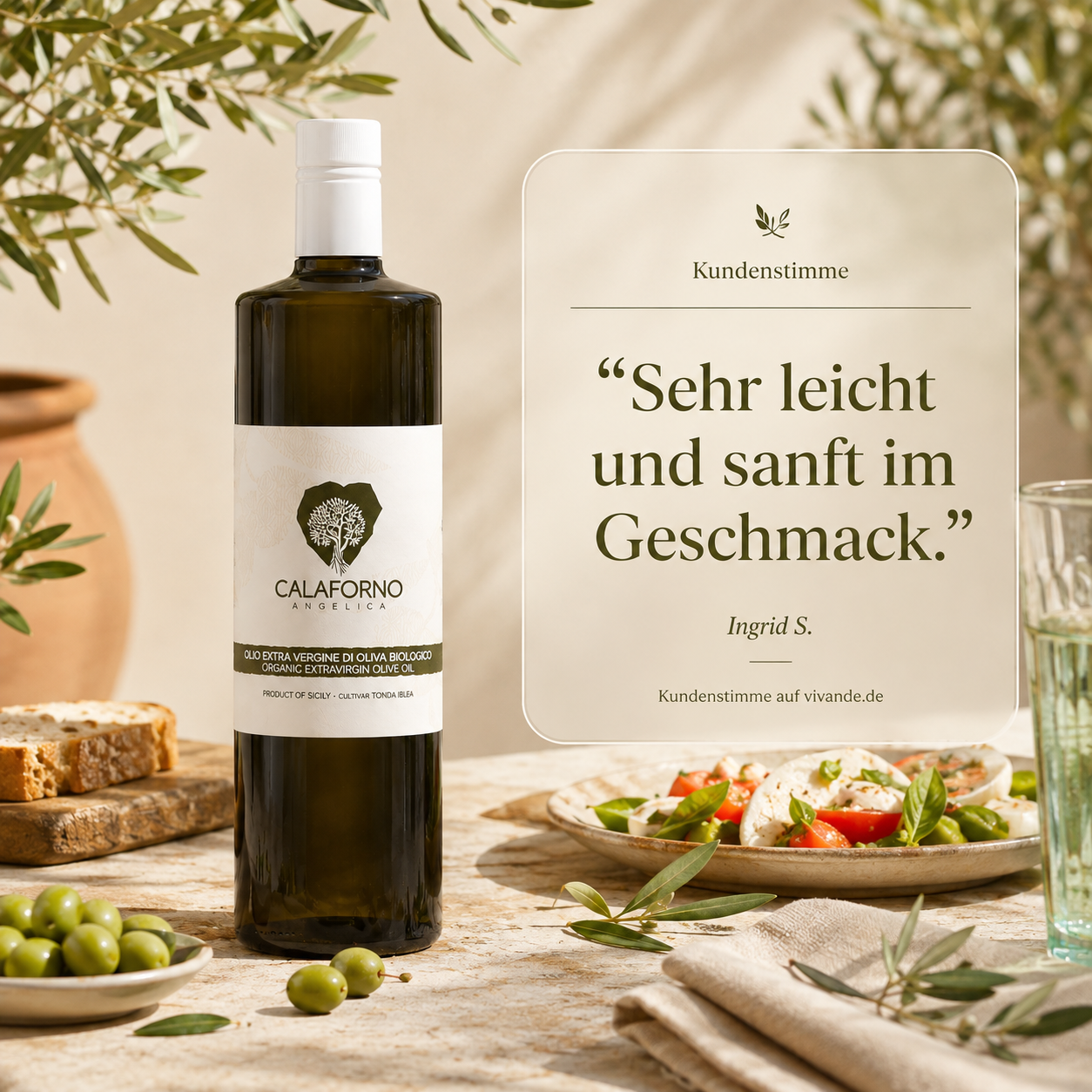 Bio-Olivenöl extra nativ aus Sizilien  – fruchtig und ausgewogen